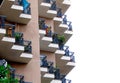 Fragment of a modern house with balconies. Barcelona, Ã¢â¬â¹Ã¢â¬â¹Spain Royalty Free Stock Photo